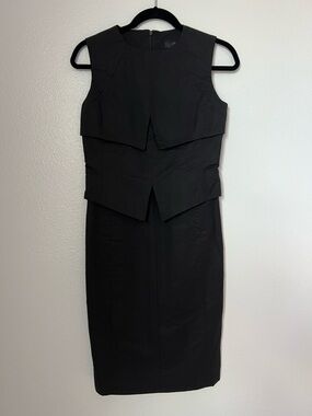 Banana Republic Monogram Black Sleeveless Layered Sheath Dress